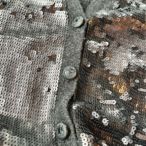 Robbi & Nikki Wool Cardigan M Black Sequined Sweater - Picture 8 of 13